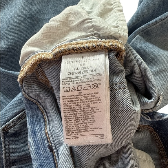 3/$20 GAP Kids High Rise Stretch Jegging - Medium Wash Distressed - Size 8 Girls - Picture 7 of 8